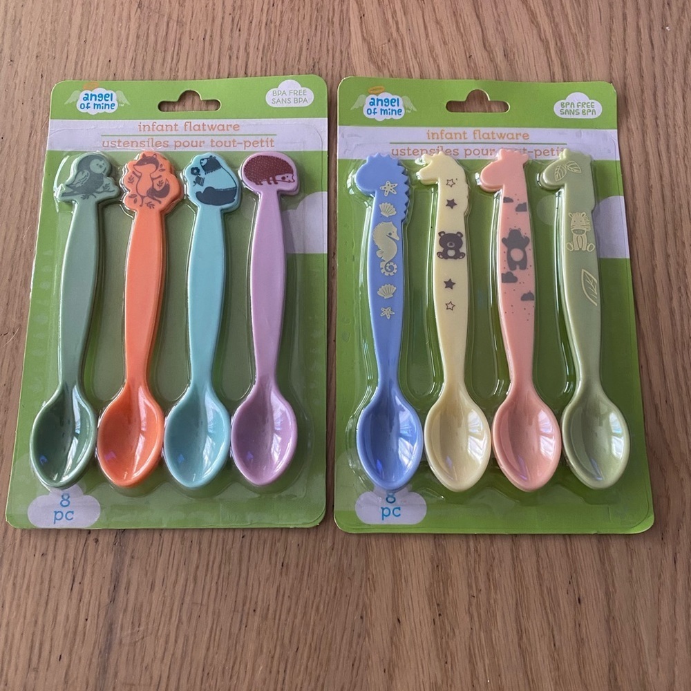 🆕 Angel Mine Infant Flatware Spoons Set 2 Packs🆕